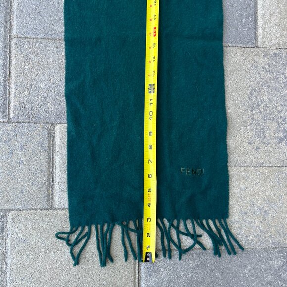 Fendi Scarf Green Fringe 53 x11 - Picture 4 of 5